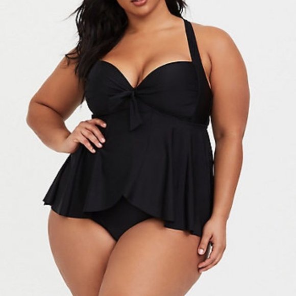 torrid Other - NWT Torrid Black Tie-Front Wireless One-Piece Sz 2